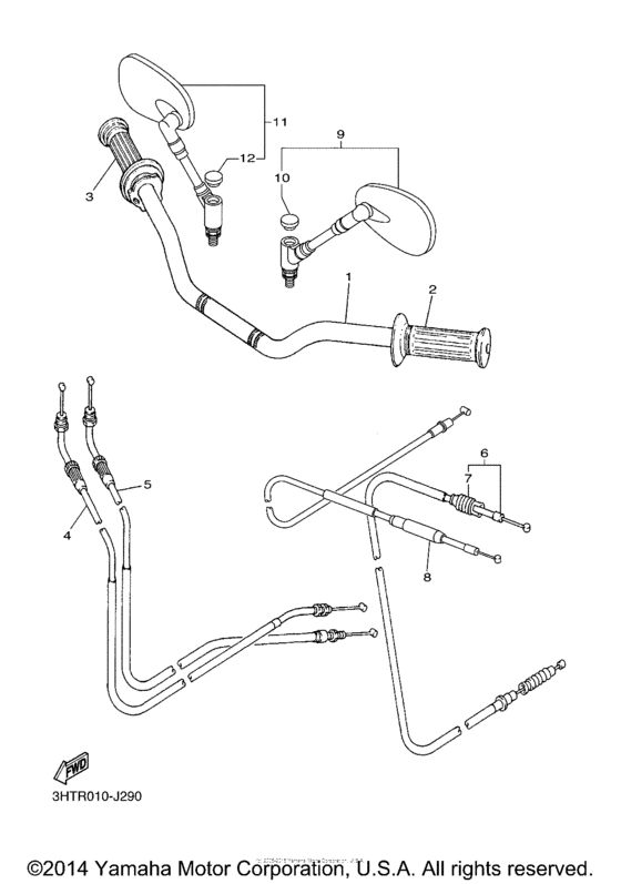 Steering handle & cable