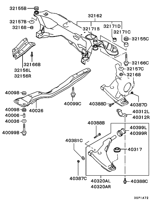 Front susp arm & member