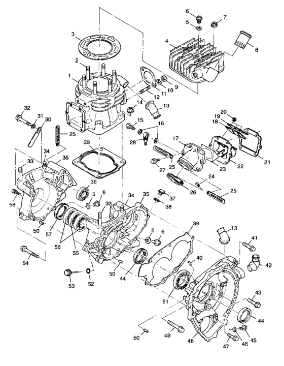 Crankcase and cylinder