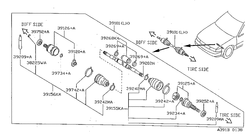 Front drive shaft (ff)
