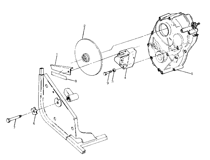 Right hand gearcase and brake mounting