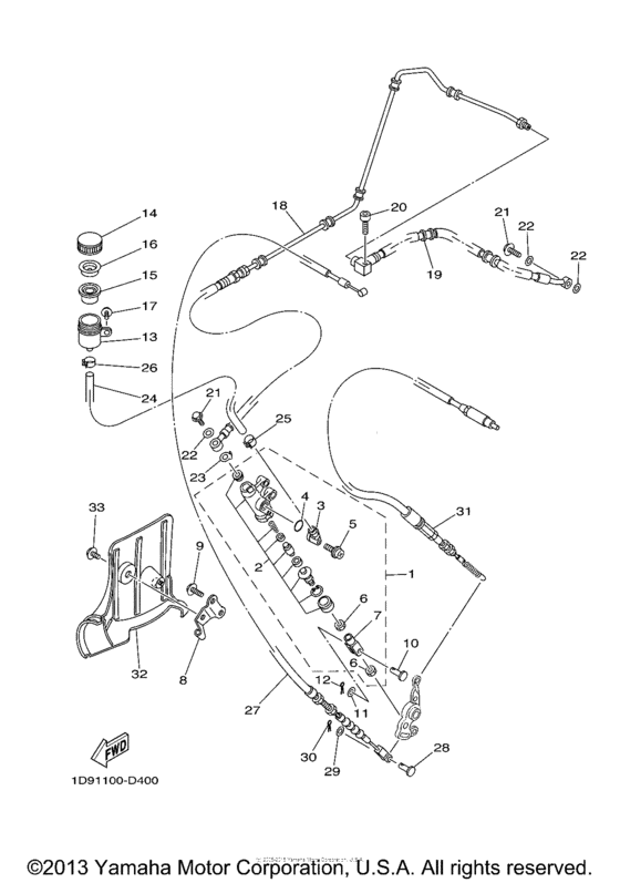 Rear master cylinder