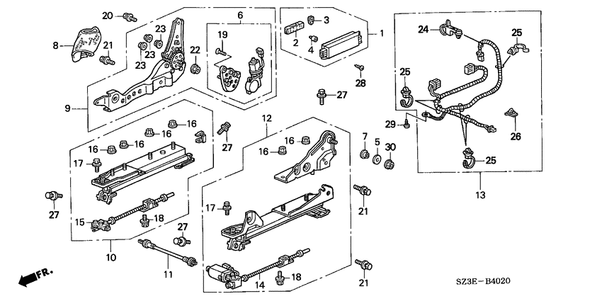 Front seat components