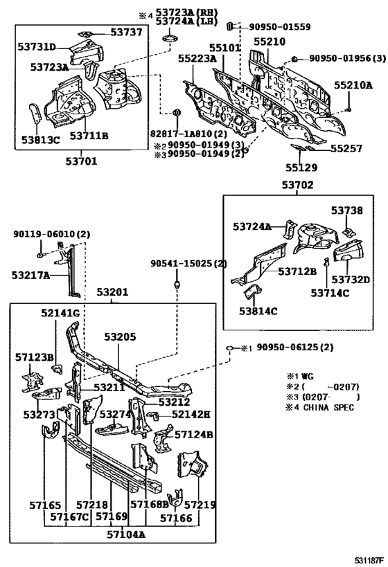Front Fender Apron & Dash Panel