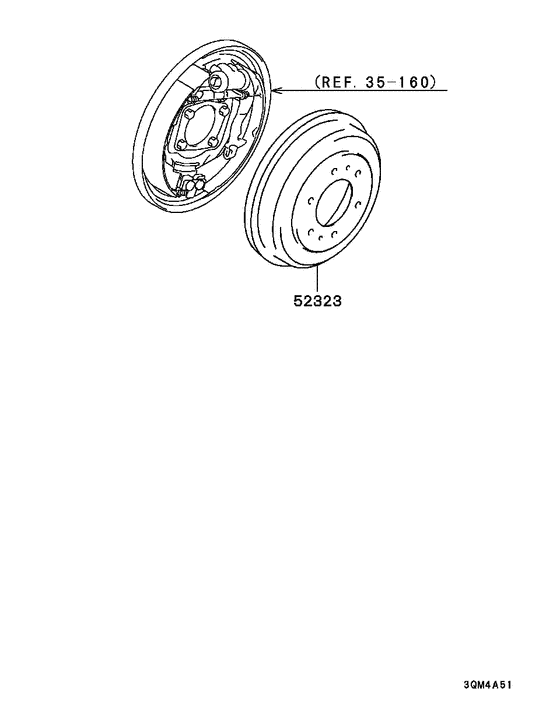 Rear axle hub & drum
