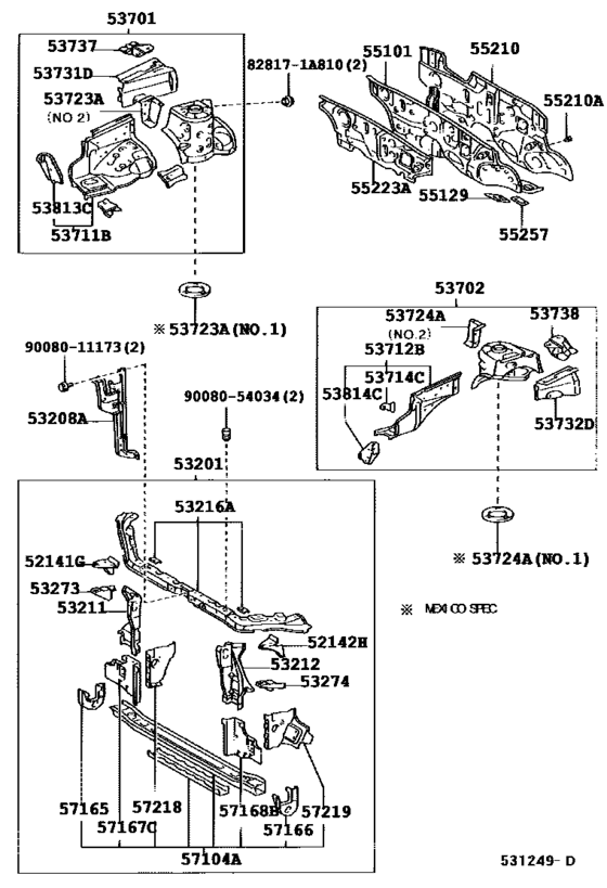 Front Fender Apron & Dash Panel