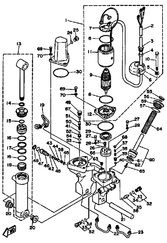 Power trim tilt assy