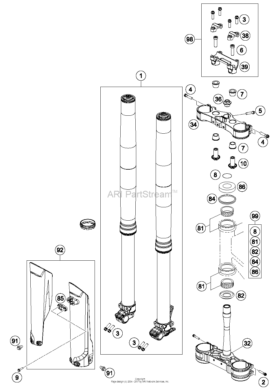 Front Fork, Triple Clamp