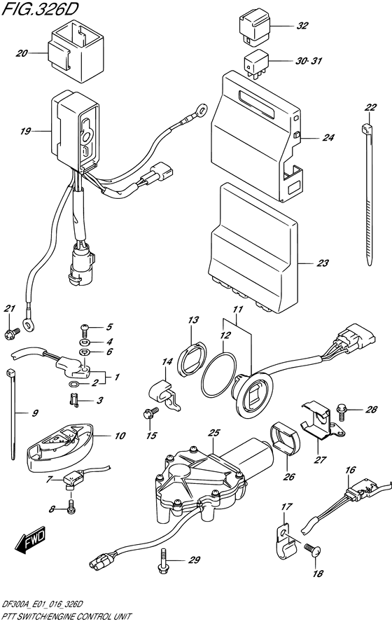 Ptt switch/engine control unit