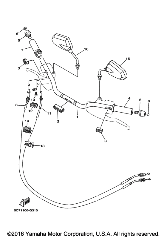 Steering handle & cable