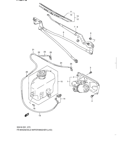 Fr windshield wiper and washer