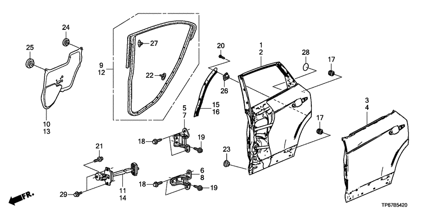 Rear door panels