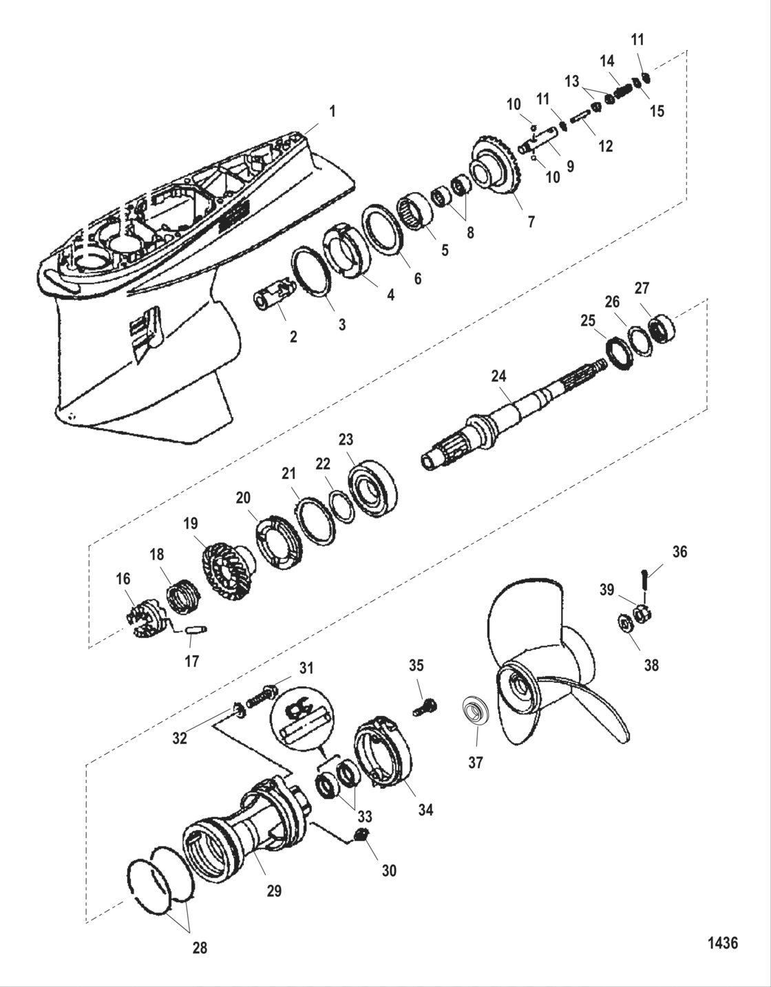 Gear Housing Propeller Shaft - Counter Rotation