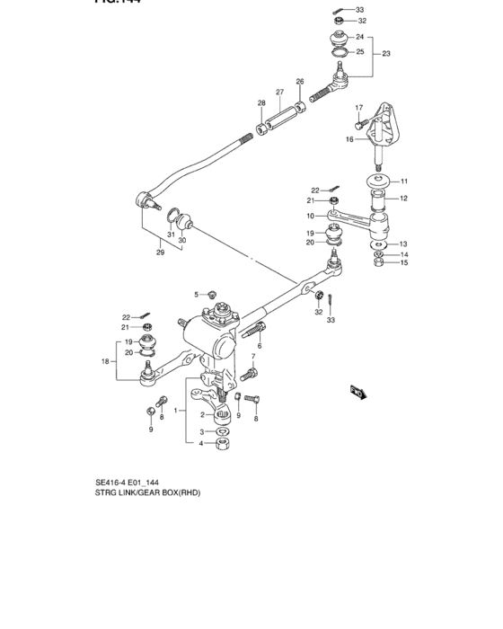 Steering link and gear box