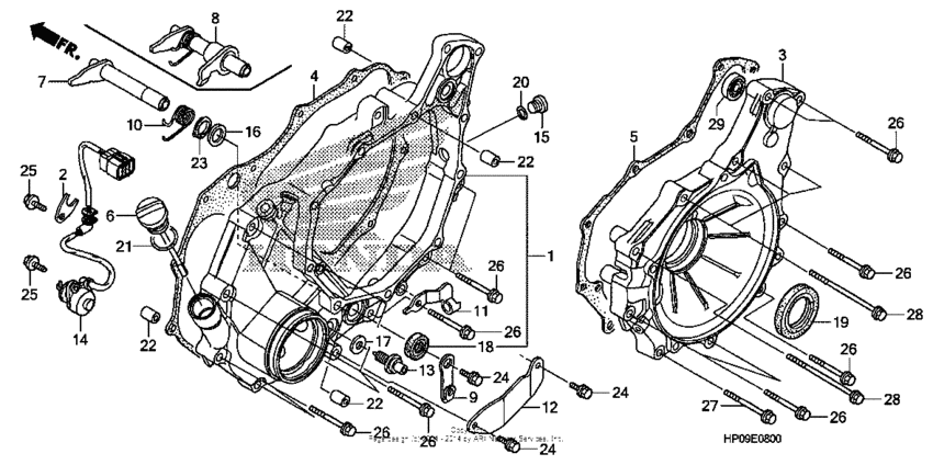 Rear crankcase cover