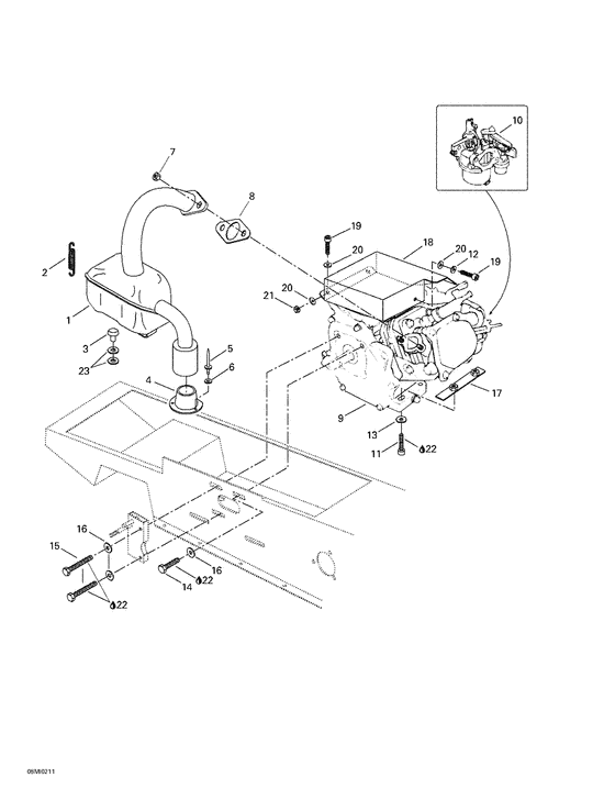 01- engine support and muffler
