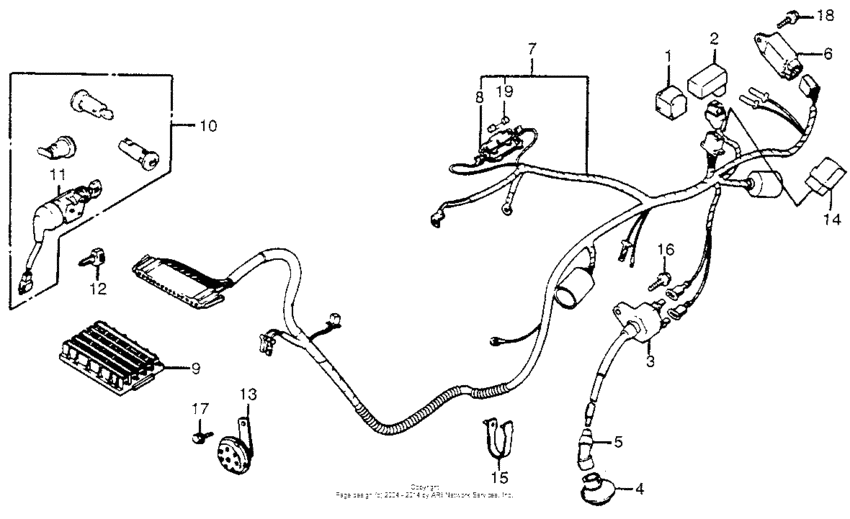 Wire harness + rectifier + key set