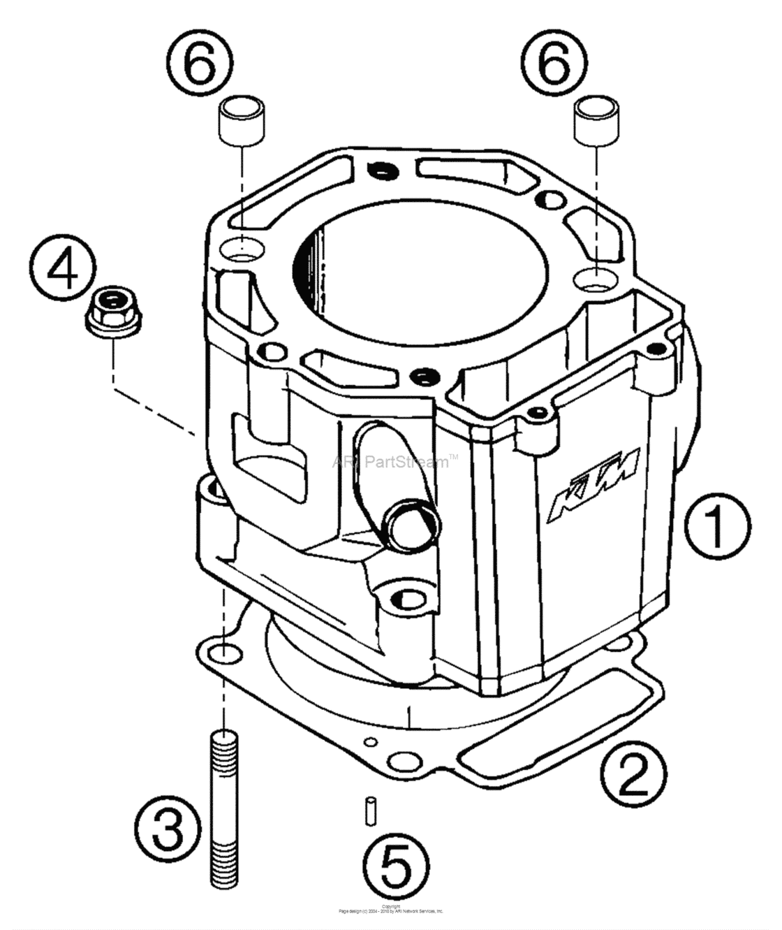 Cylinder для KTM 640, год: 2005. OEM запчасти - Мегазип (регион продаж -  US/EU, ,18103417-940553)