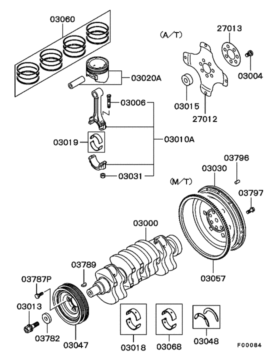 Piston & crankshaft