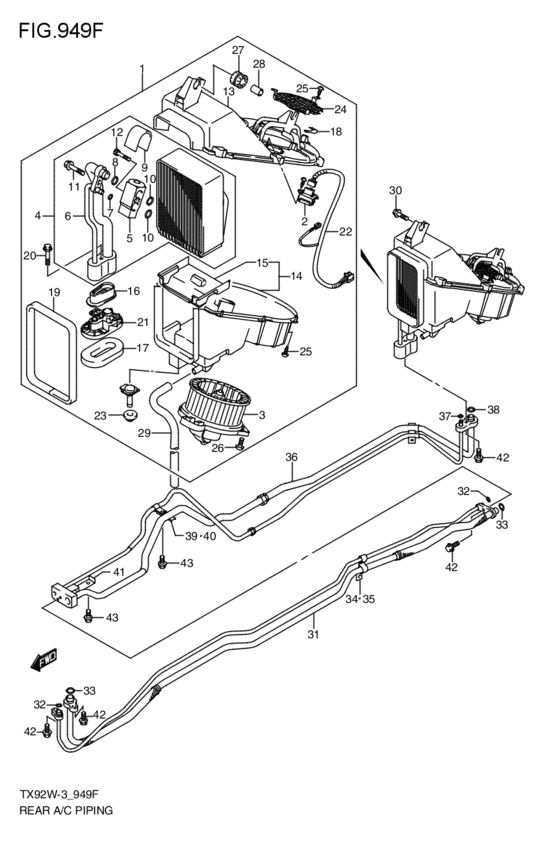 rear air-conditioner piping