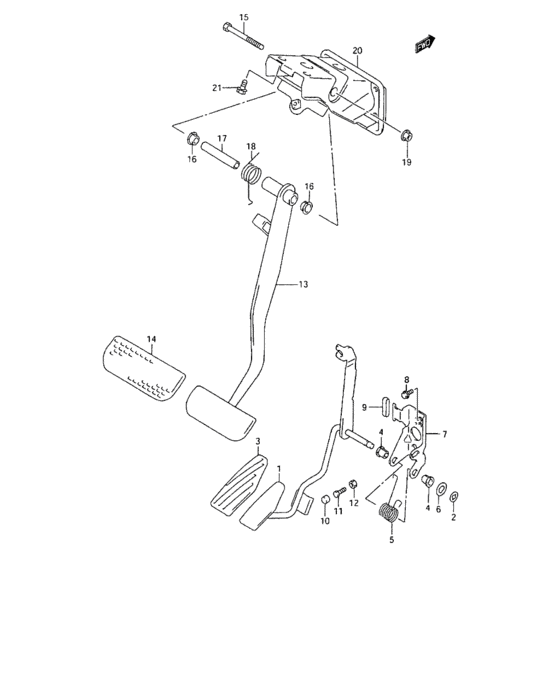 Pedal and pedal bracket