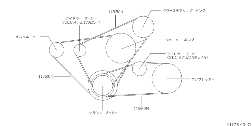 Fan,compressor & power steering belt