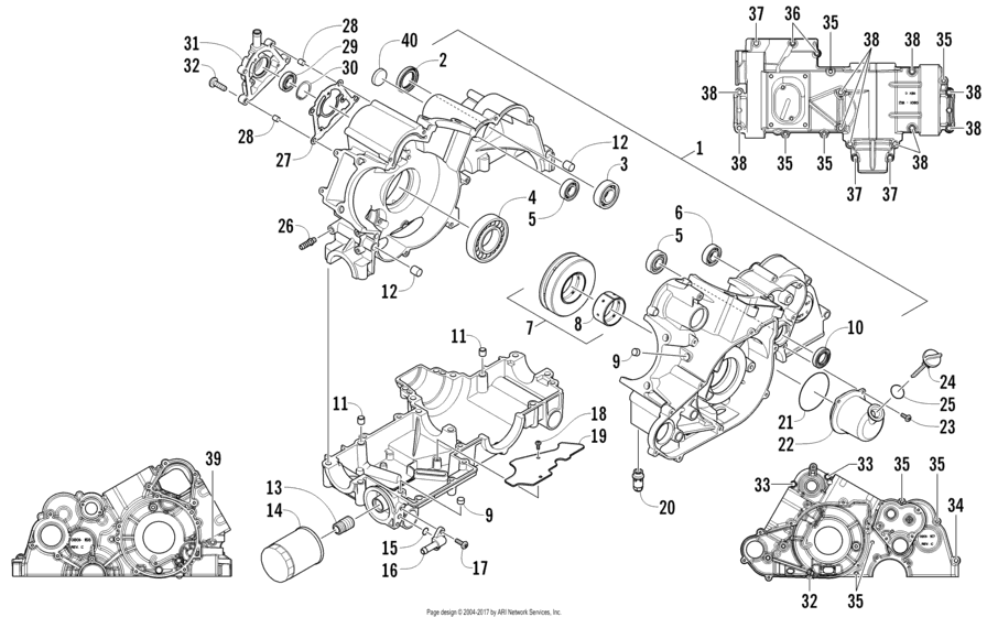 Crankcase Assembly (Engine Serial No. Up To 20101689)