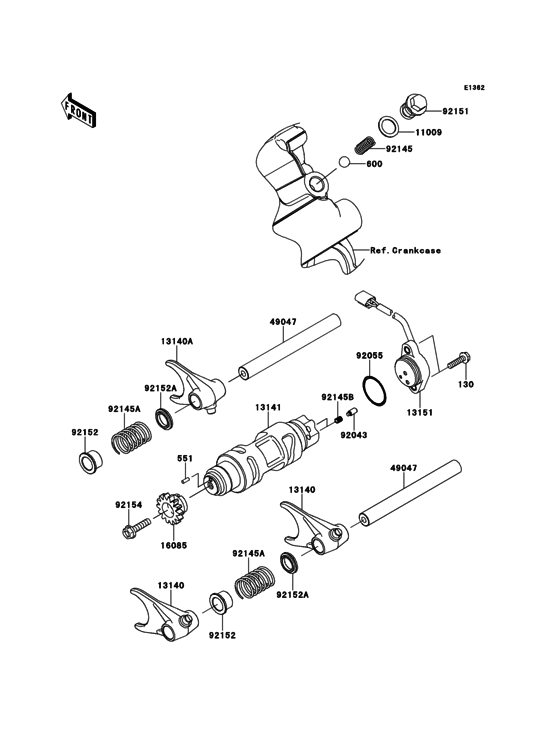 Gear Change Drum/Shift Fork(s)