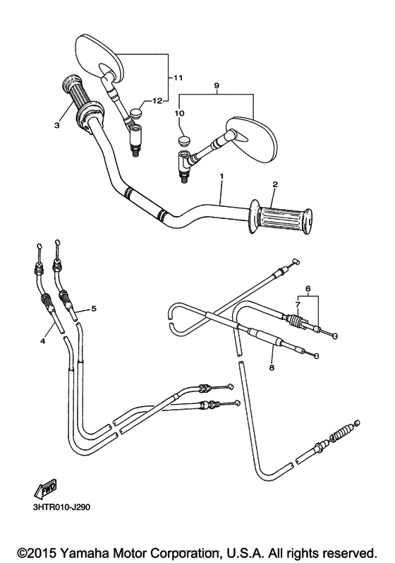 Steering handle & cable
