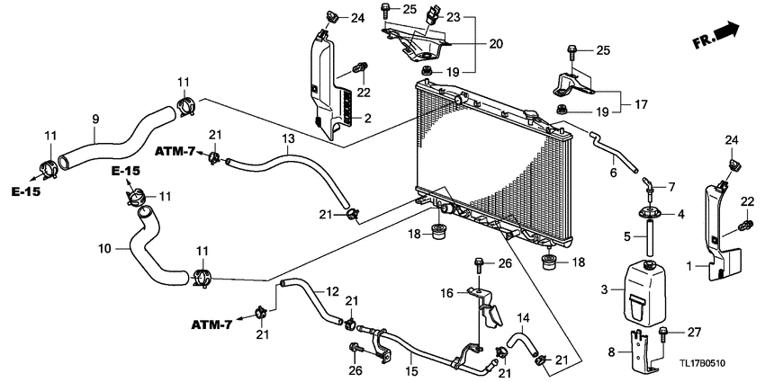 Radiator hose/reserve tan k