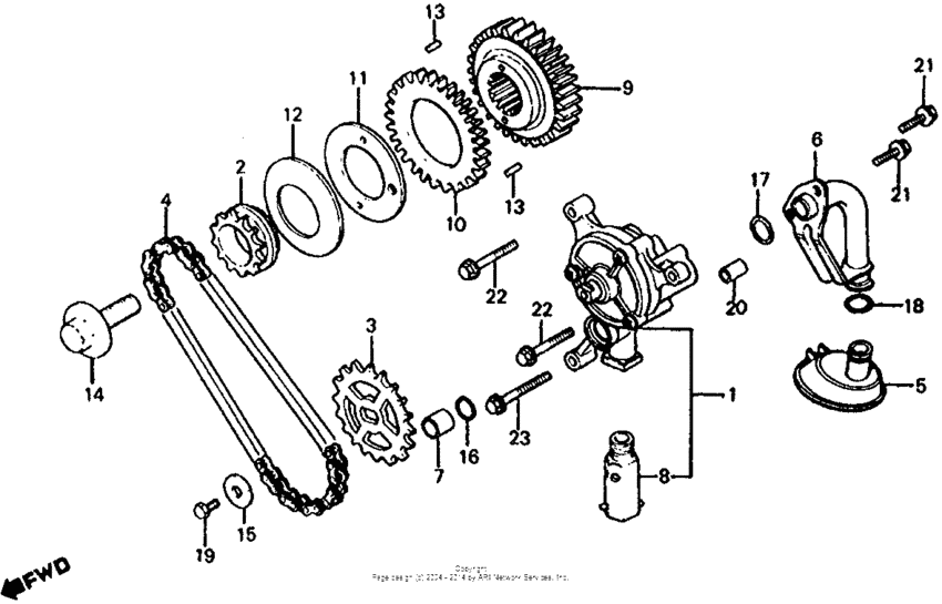Oil pump + primary drive gear