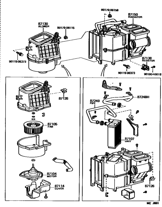 Heating & Air Conditioning - Heater Unit & Blower