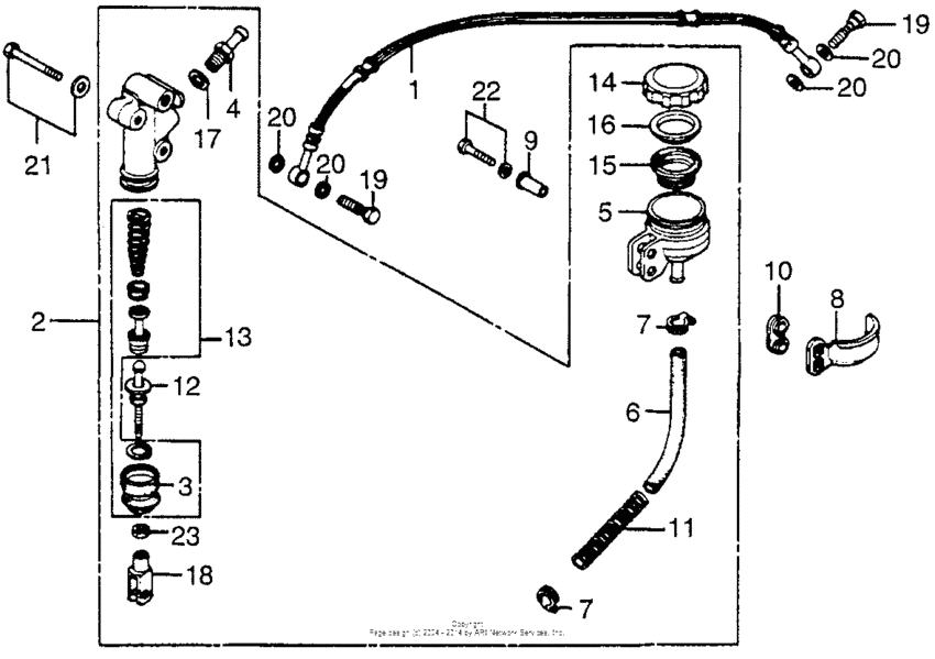 Rear master cylinder