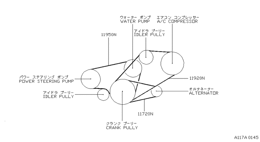 Fan,compressor & power steering belt