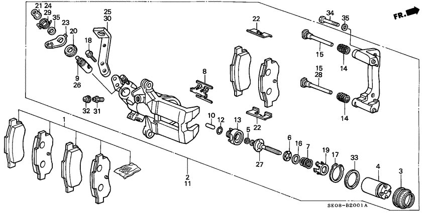 Rear brake caliper