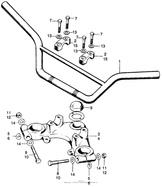 Handlebar + fork top bridge