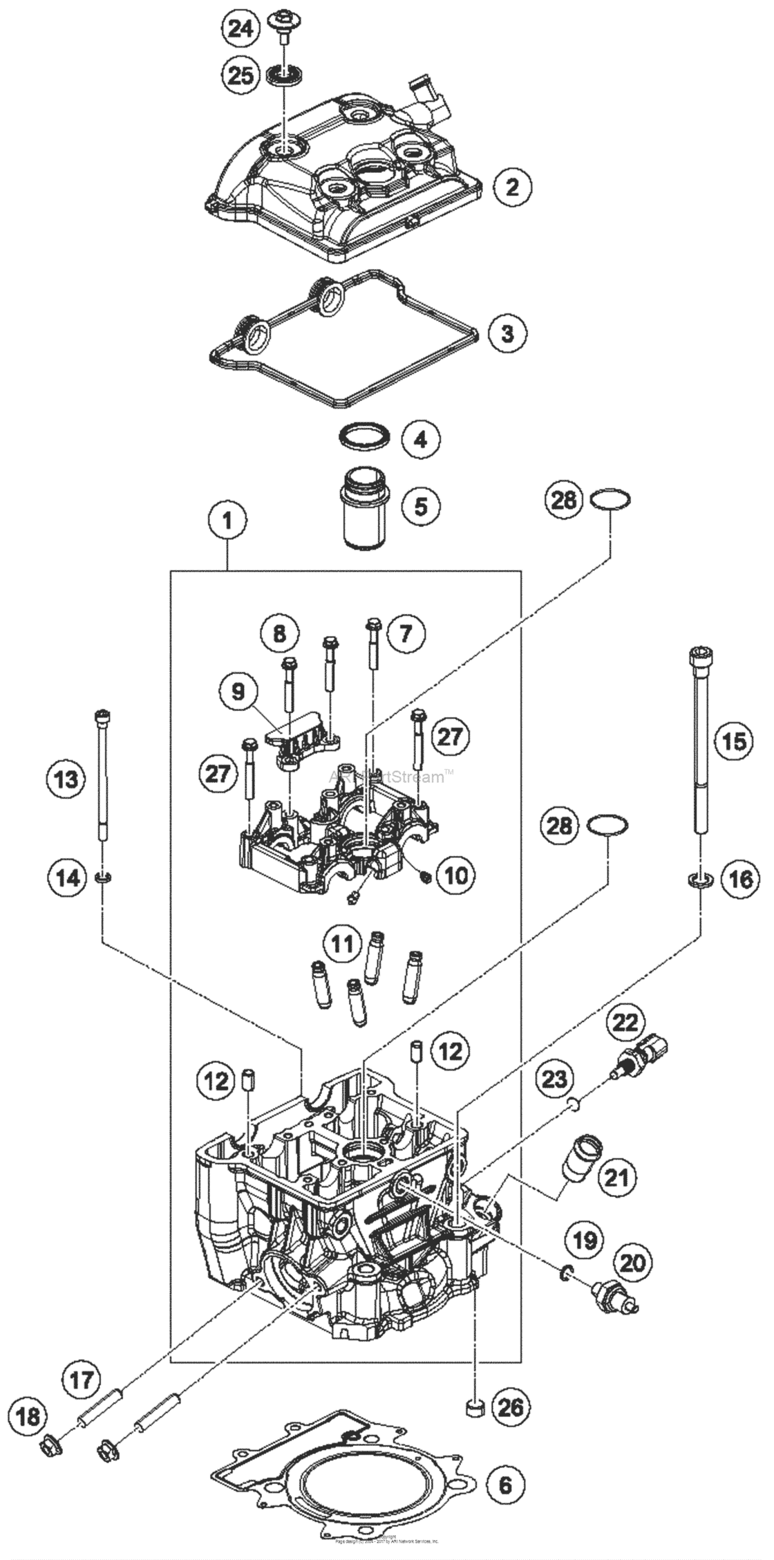 Cylinder Head for 2015 KTM RC 390 | US/EU sales region, , 18110659-940891