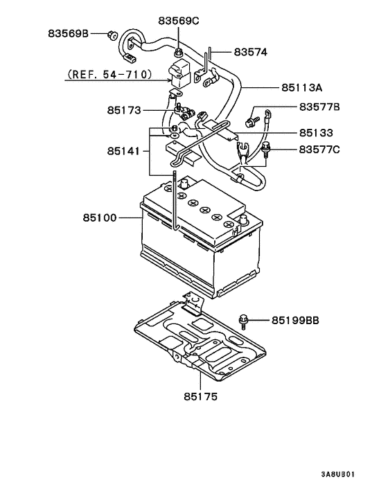 Battery cable & bracket