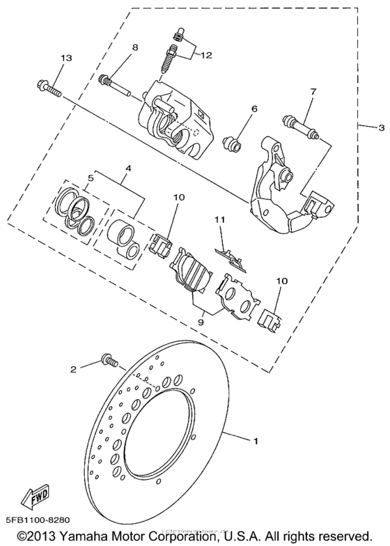 Front brake caliper