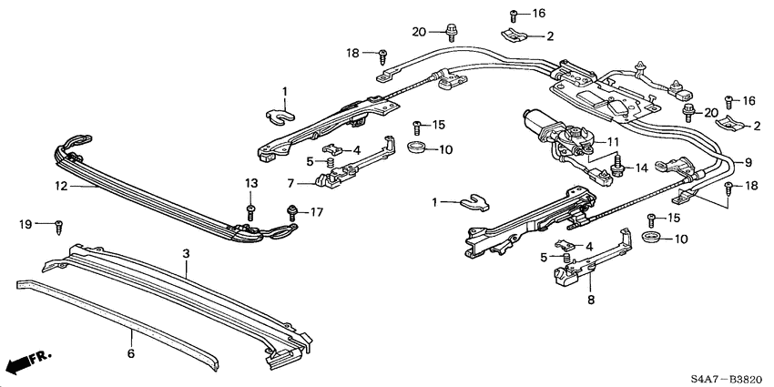 Roof slide components