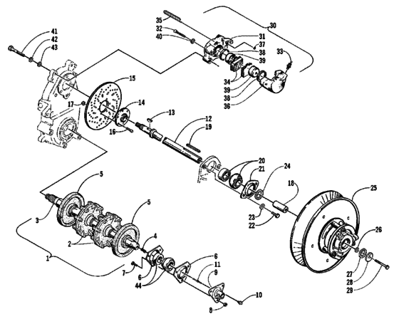 Drive Train Shafts And Brake Assemblies