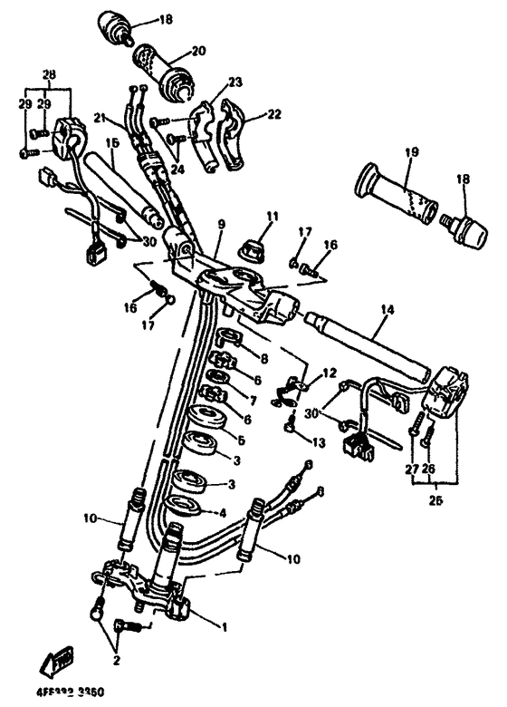 Steering handle & cable