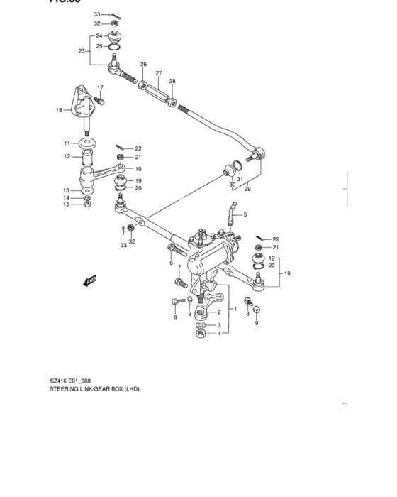 Steering link and gear box