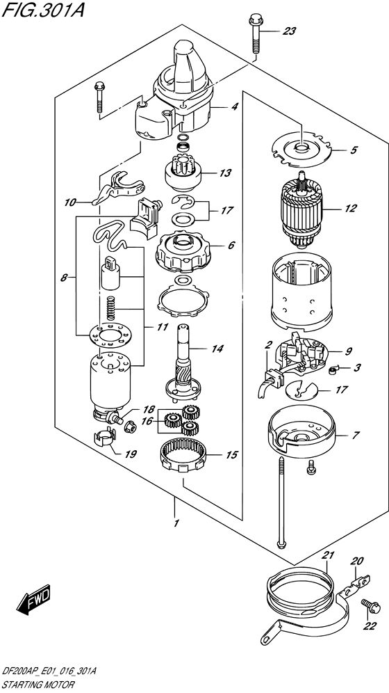 Starting motor