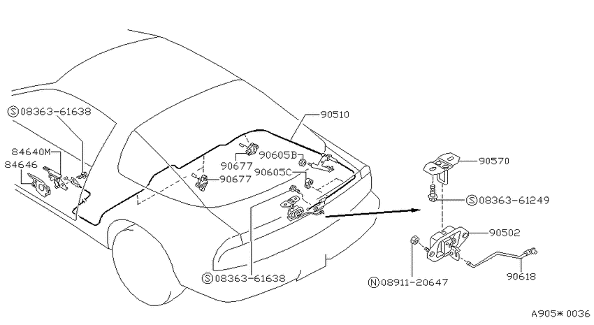 Back door lock & handle