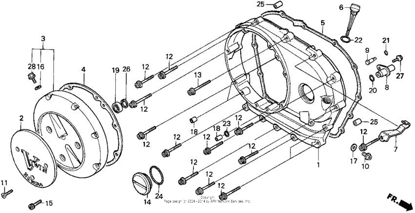 Vt1100c right crankcase cover