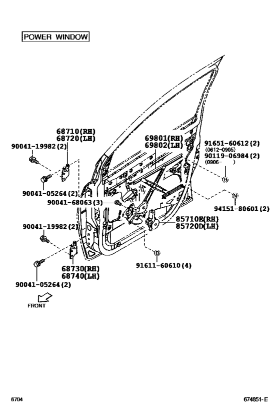 Front Door Window Regulator & Hinge