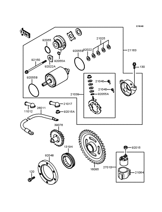 Starter motor/starter clutch
