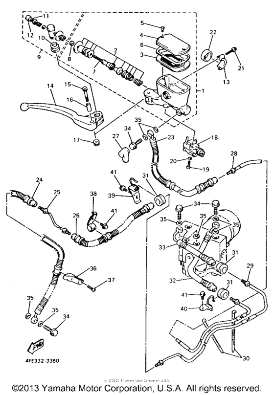 Front master cylinder for 1993 Yamaha GTS1000 USA sales region