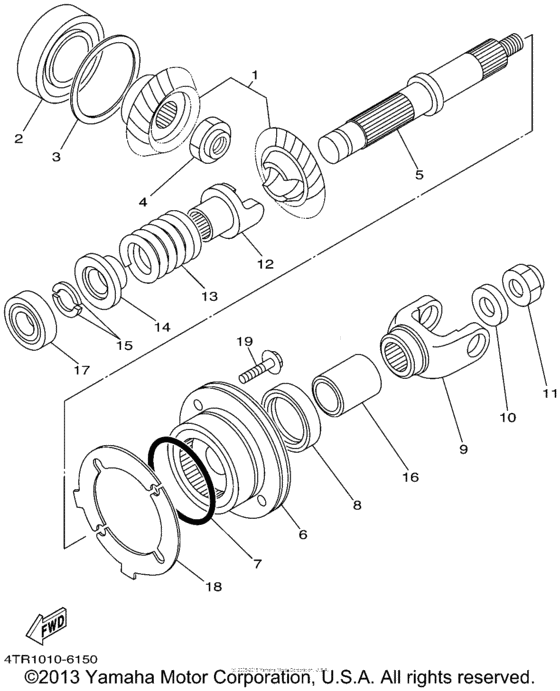 Middle drive gear